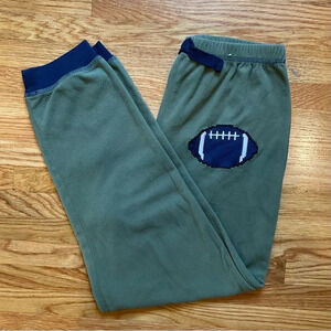 4/$25 St Eve Pajama Pants Fleece Boys Size 12 Green Football Themed Navy